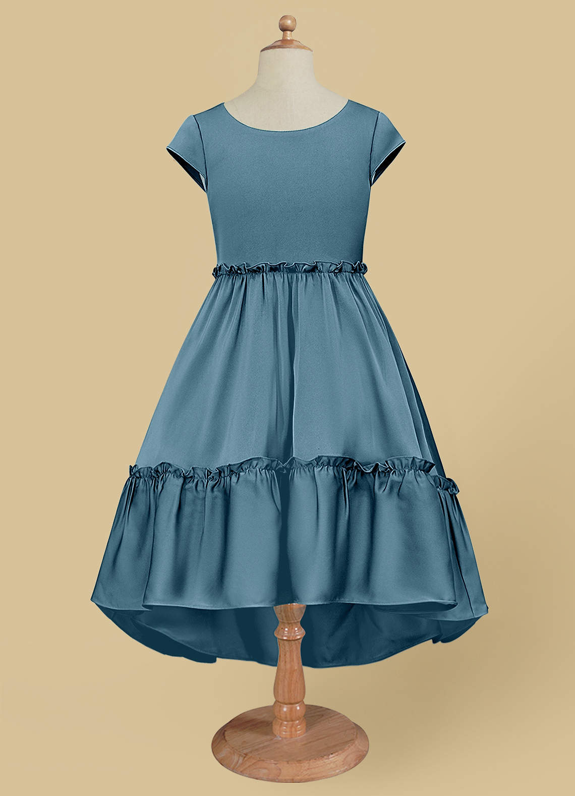 Azazie Lee Final Sale Bermuda A-Line Bow Stretch Satin Dress image5