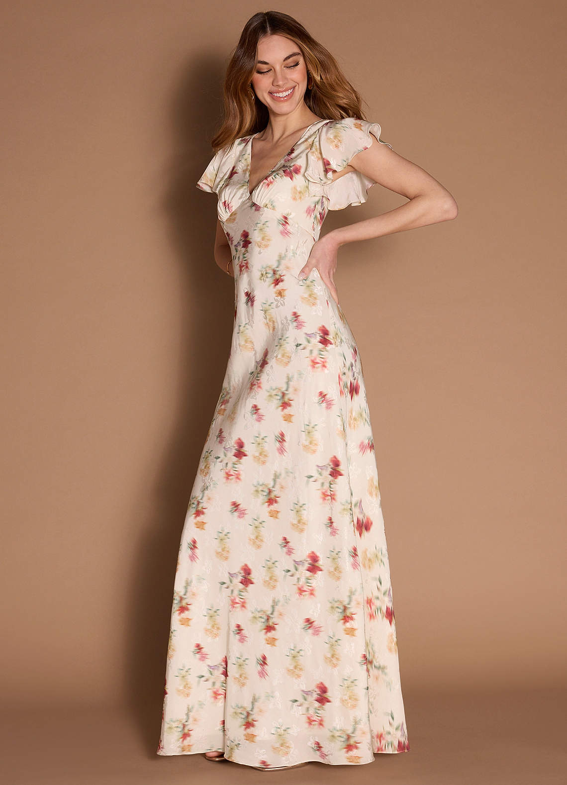 Zaria Cream Multi Maxi Dress image1
