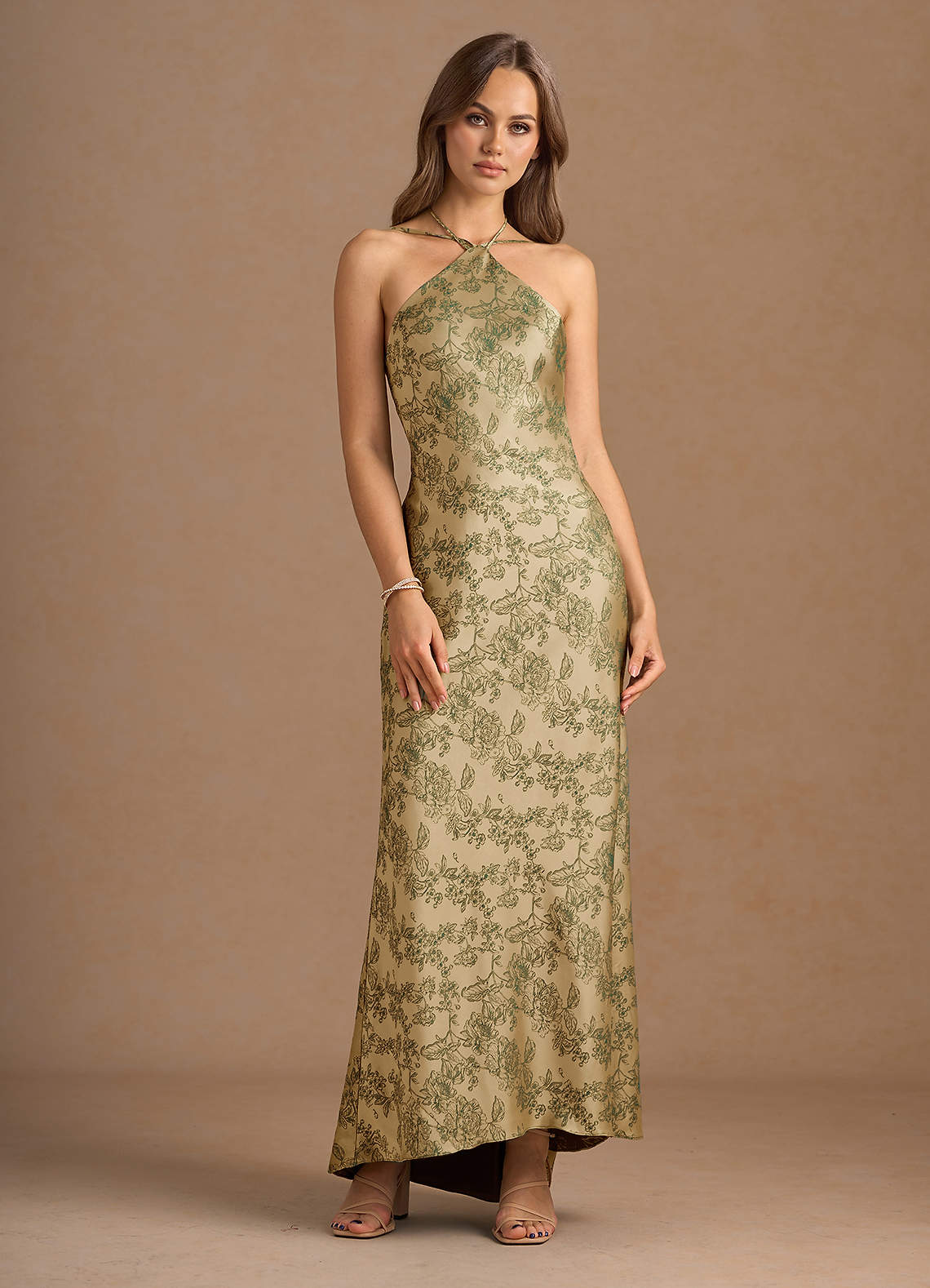brown green dress Floriane Maxi Size:US 6.5