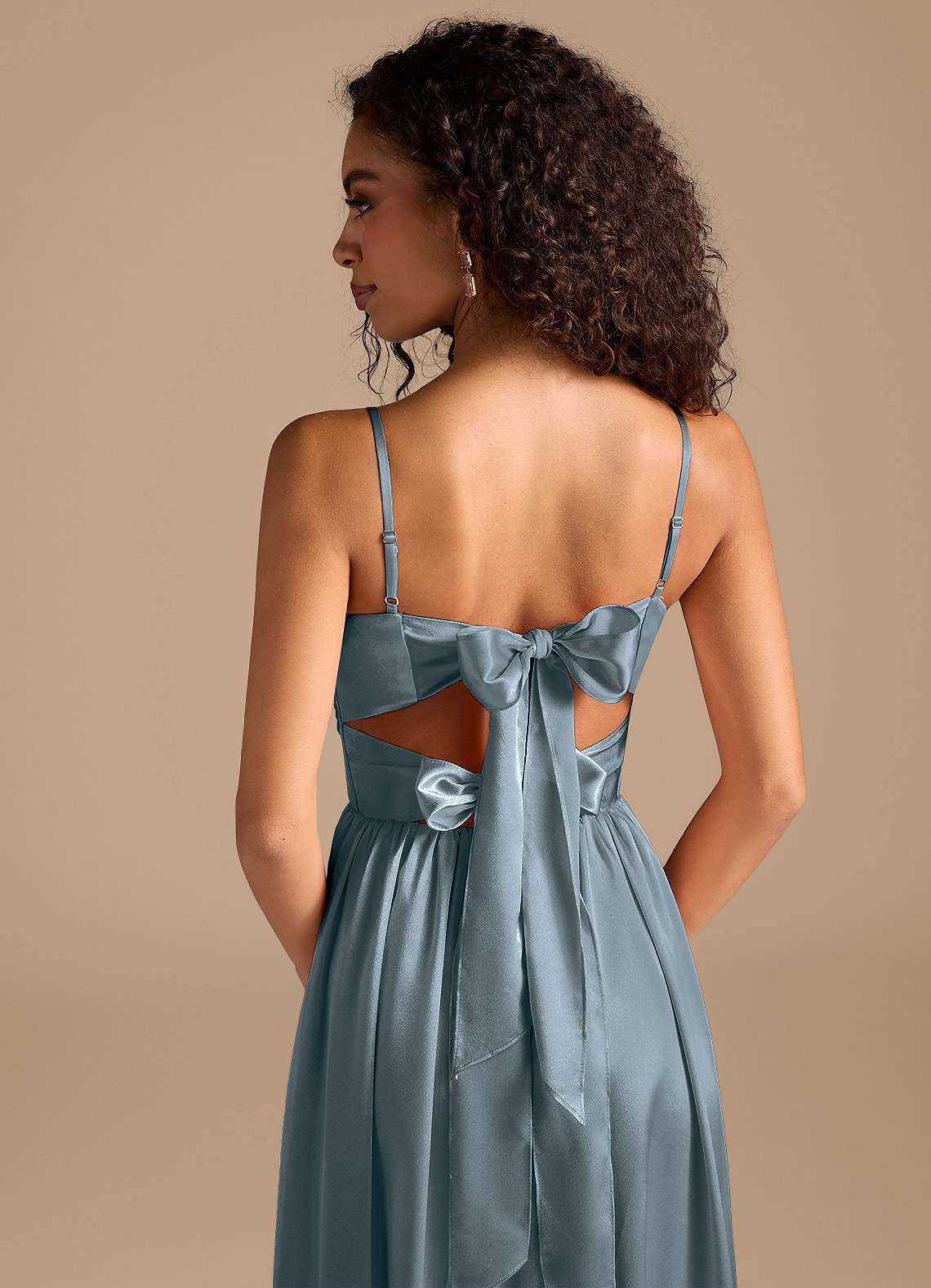 knee length dresses for ladies Saylor Satin Pleated Dress