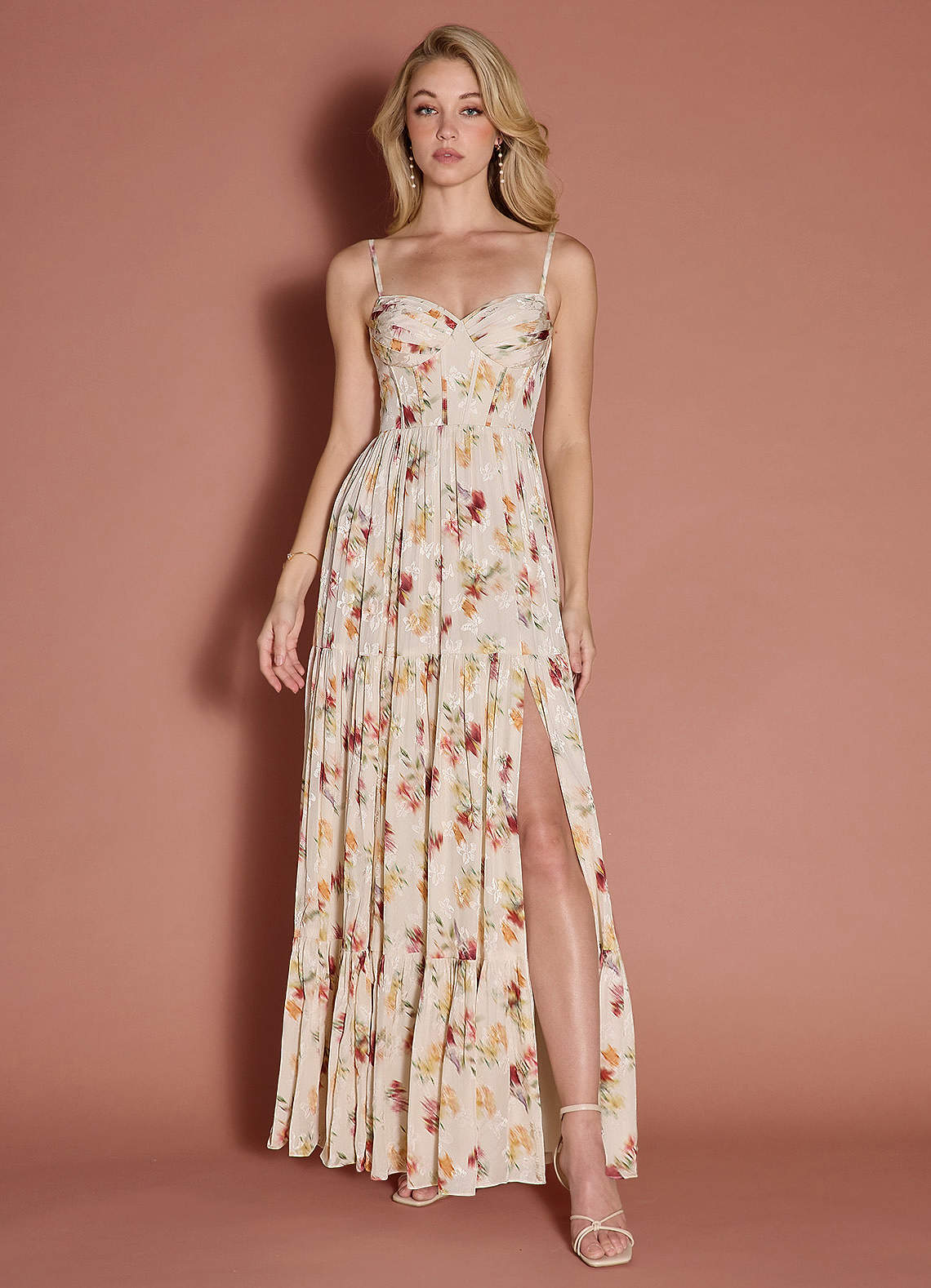 Verona Cream Multi Maxi Dress | Azazie