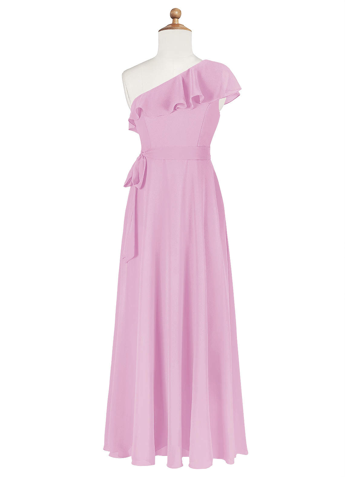 Azazie Eletta A-Line Ruched Chiffon Floor-Length Junior Bridesmaid Dress image1