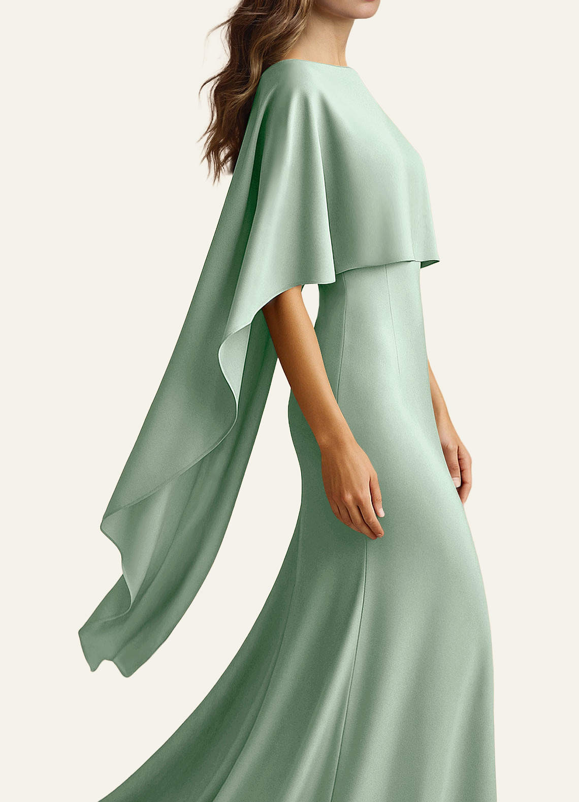 Azazie Matching Color Stretch Satin Multiway Cape | Azazie