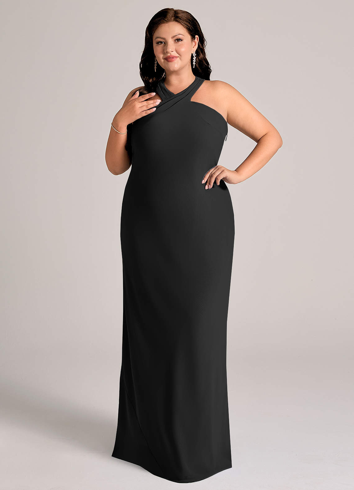 Azazie Doretta Black Chiffon Bridesmaid Dresses | Azazie