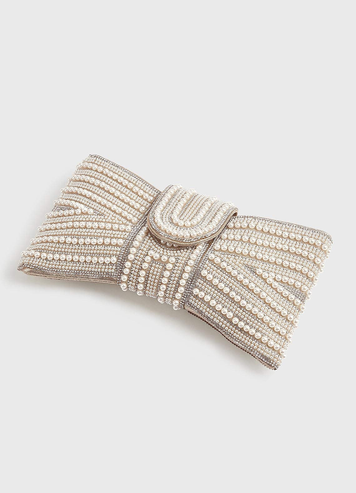 front Beaded Bowtie Clutch