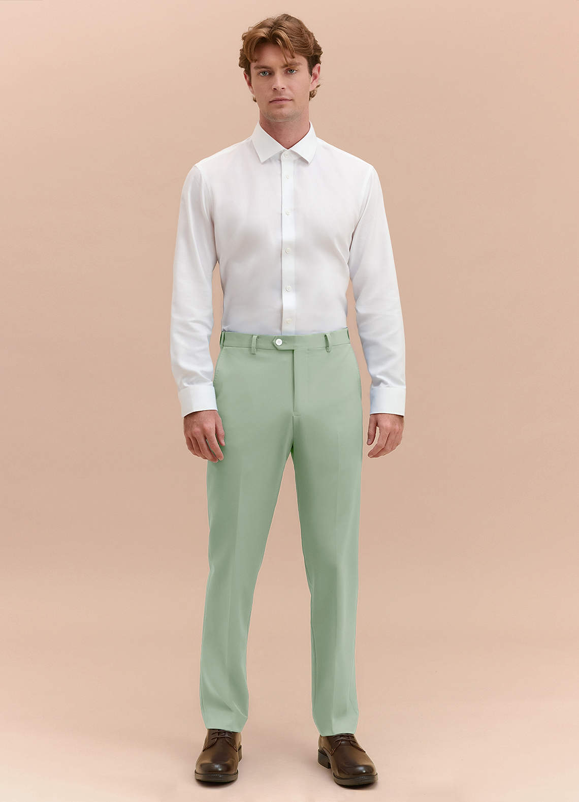 front James Dusty Sage Structured Stretch Dress Pants