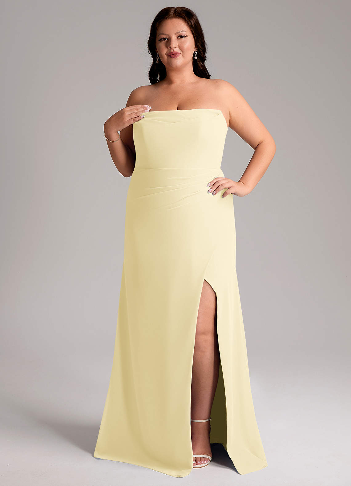 Azazie Leonis Lemon Sorbet Chiffon Bridesmaid Dresses | Azazie CA