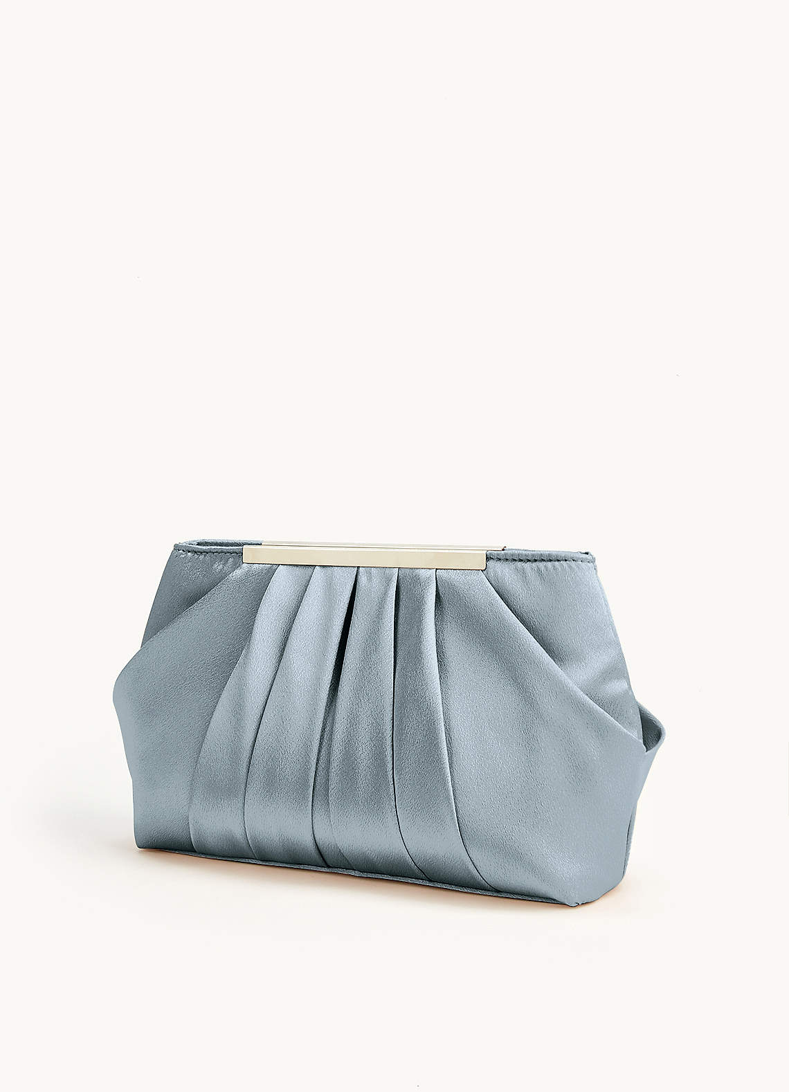 front Metallic Satin Pleated Clutch