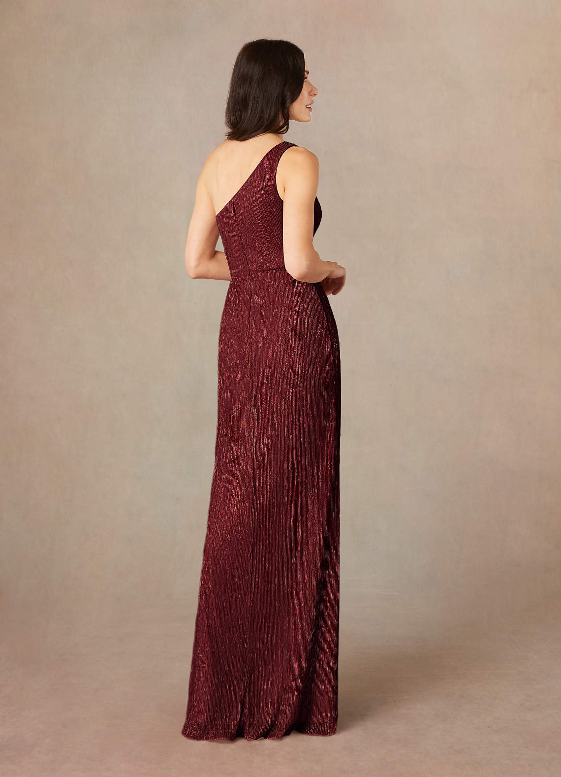 Azazie Jocelyn Mother of the Bride Dresses Ruby Sheath One Shoulder Metallic Mesh Dress image4