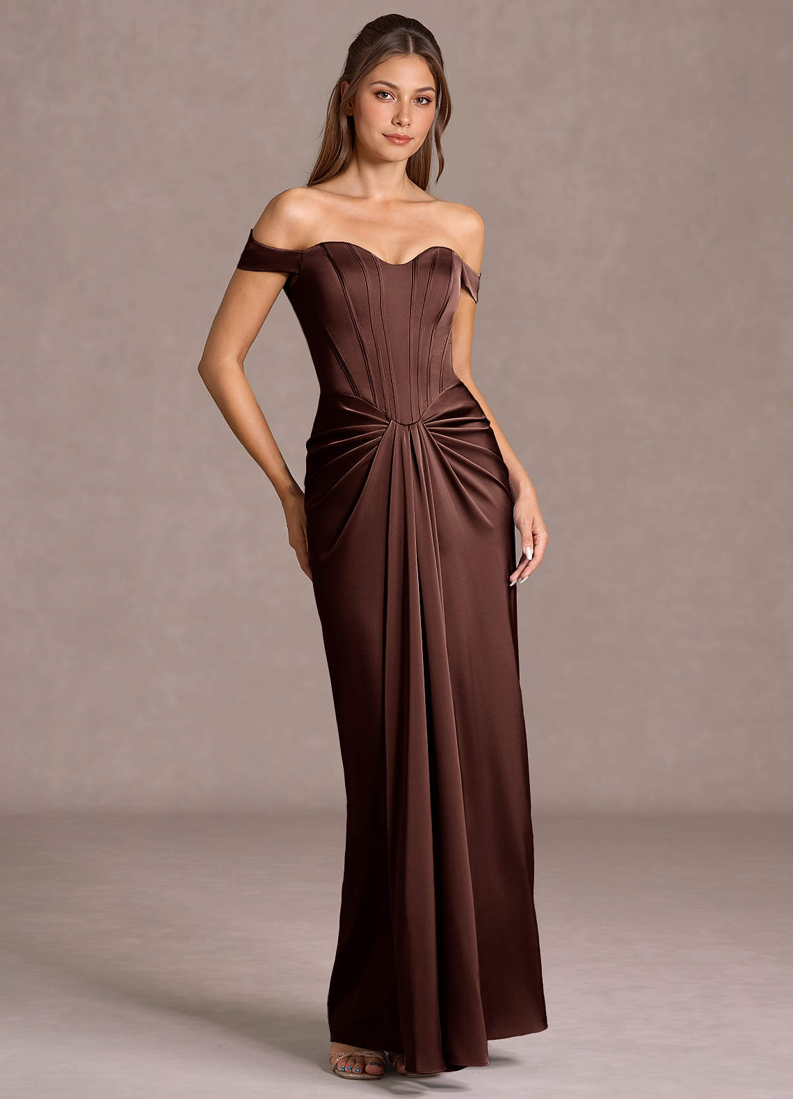 Lorelei Mocha Coco Maxi Dress Ready to Ship | Azazie