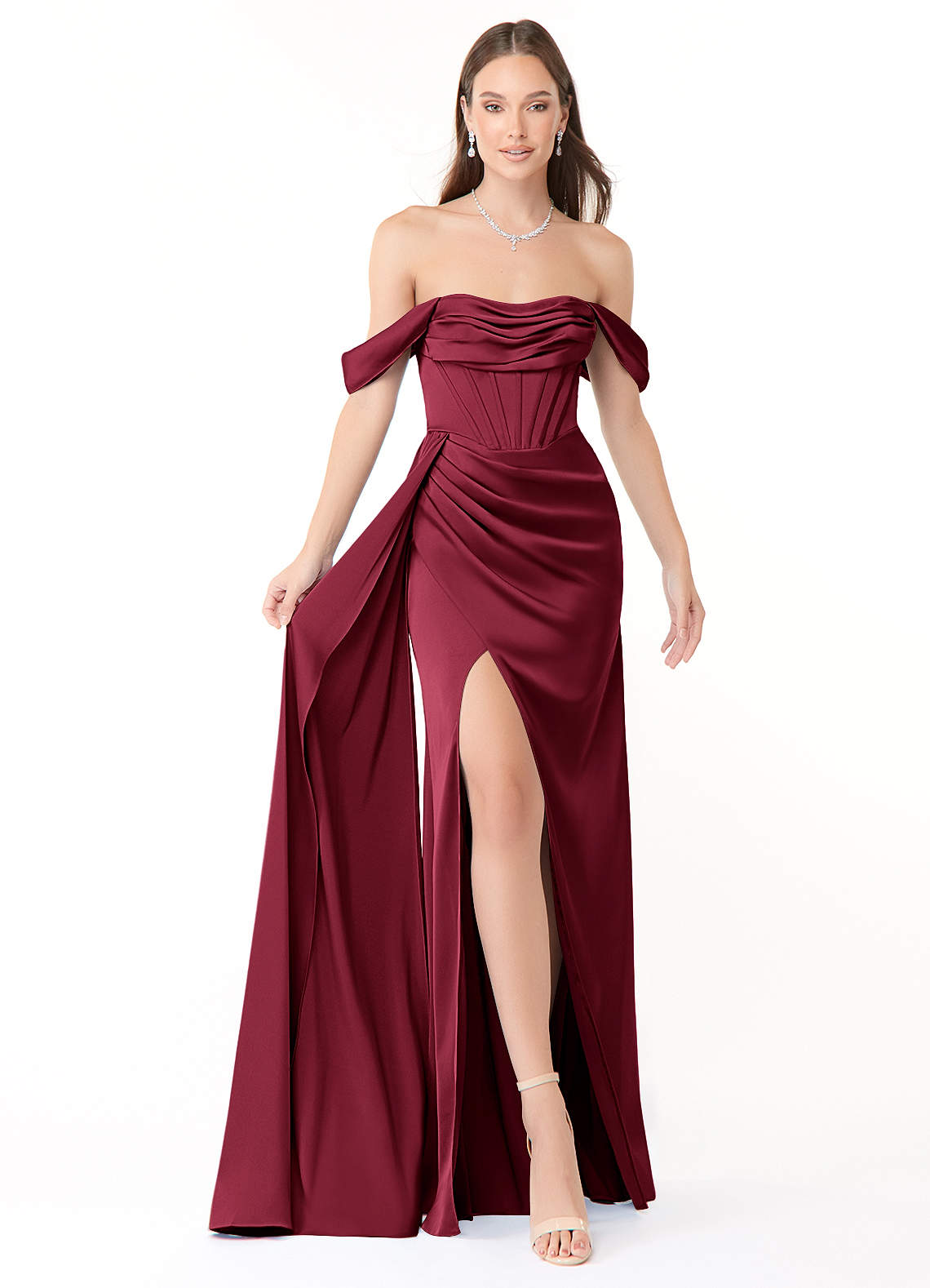 azura off the shoulder maxi dress burgundy Azazie Mermaid Strapless Floor-Length Stretch Satin Bridesmaid Dresses Maternity dress Color:Atlantic Teal Rating Badges Male Enlisted Dinner Dress This dress is simple
