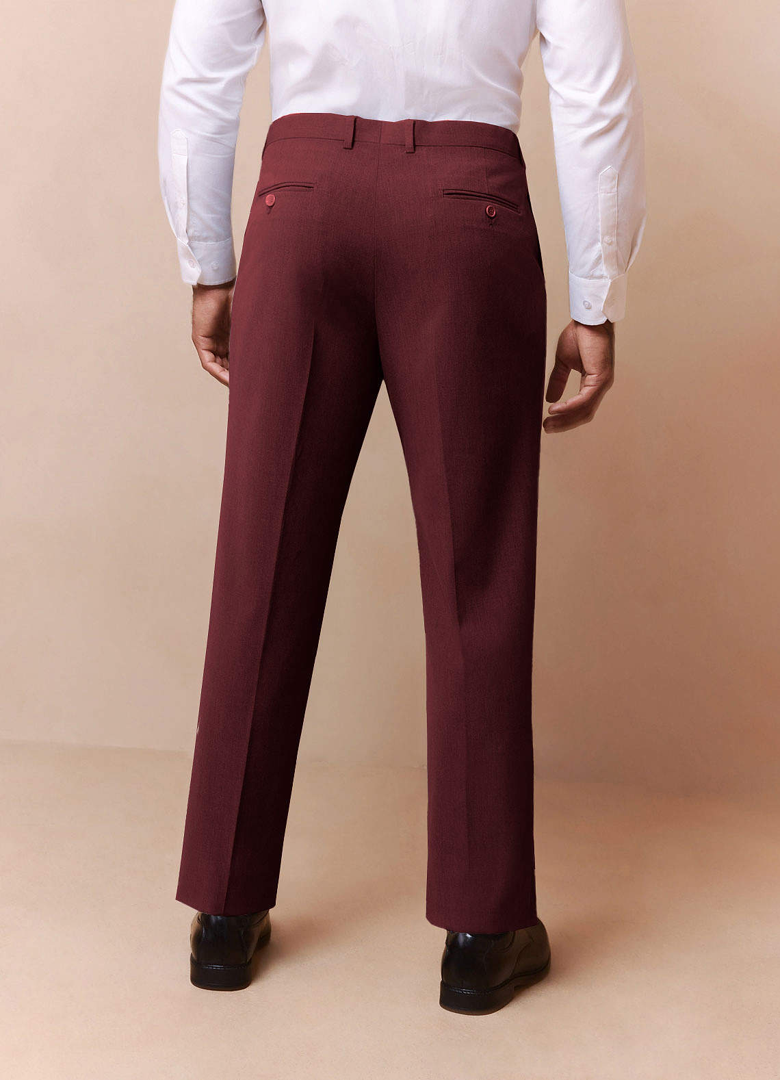 front Savile Burgundy Wool Blend Dress Pants
