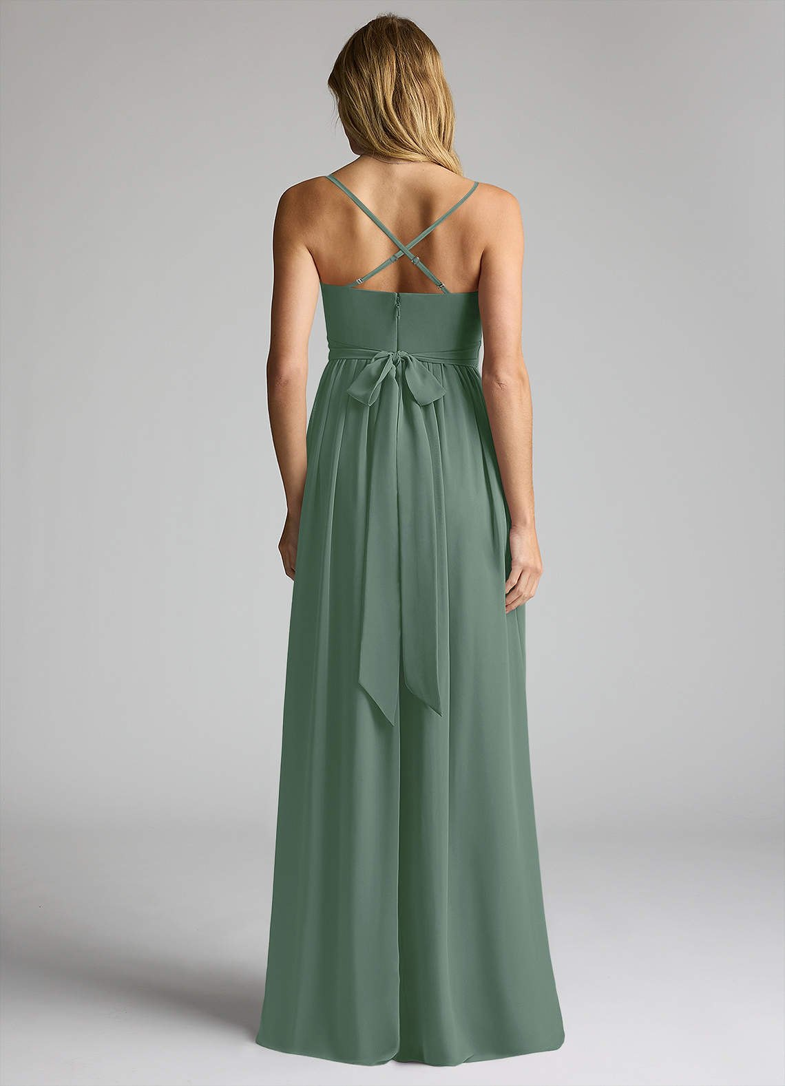 Azazie Llana Vestidos de dama de honra para maternidade Vestir Linha A Comprimento do chão Chiffon image3