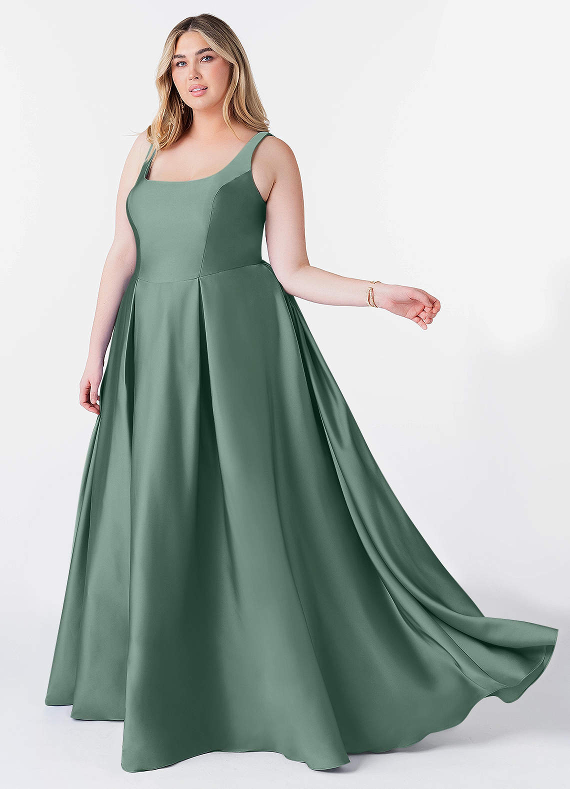 Azazie Neve Eucalyptus Stretch Satin Bridesmaid Dresses | Azazie Azazie Neve Eucalyptus Stretch Satin Bridesmaid Dresses | Azazie