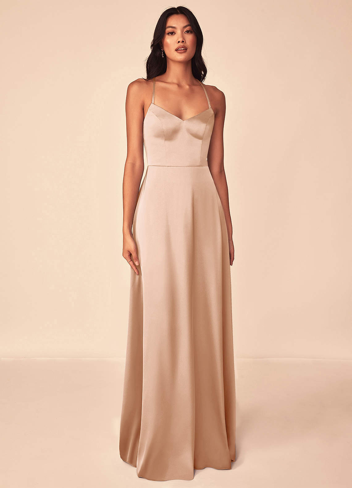 Azazie Mei English Rose Stretch Satin Bridesmaid Dresses | Azazie