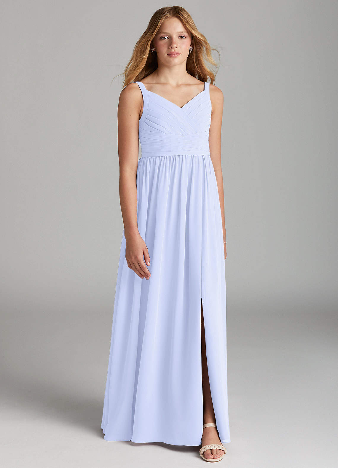 Azazie Chanel Junior Lavender A-Line Sweetheart Neckline Chiffon Dress image1