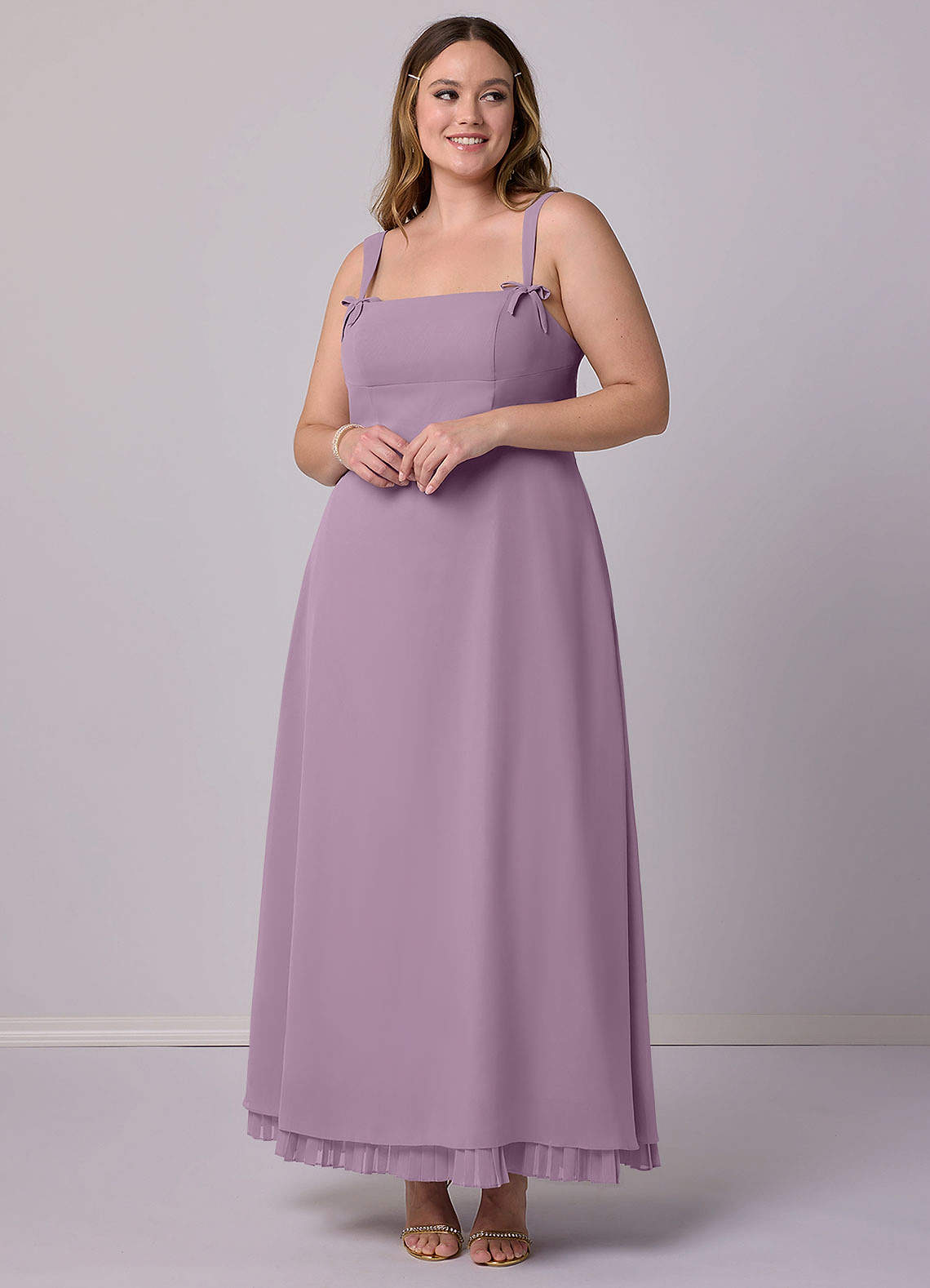 Barbie ♥ Azazie Bridesmaid Dresses Wisteria A-Line Pleated Chiffon Dress image6