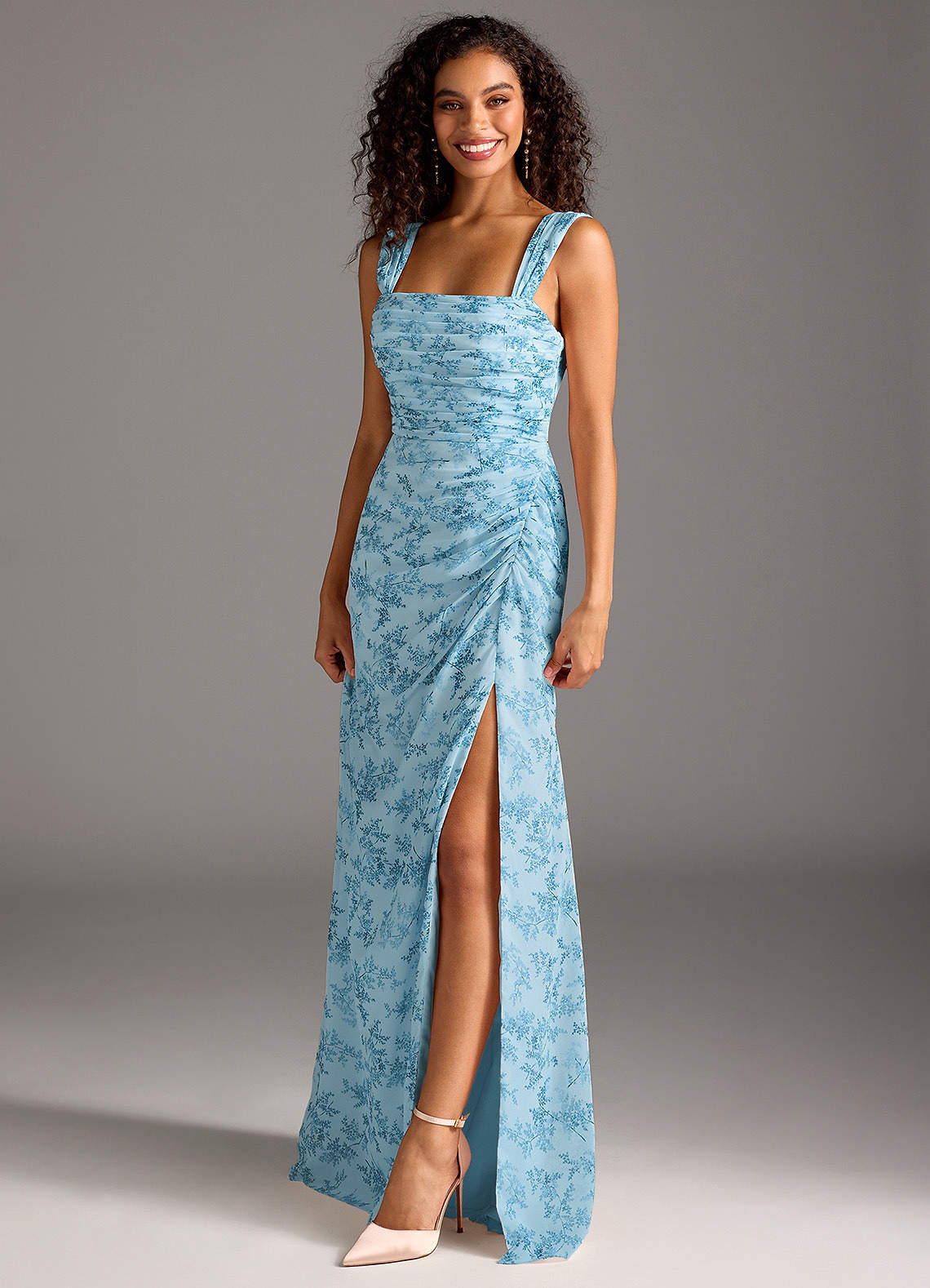 Azazie Jesaphine Blue Fern Floral Bridesmaid Dresses | Azazie
