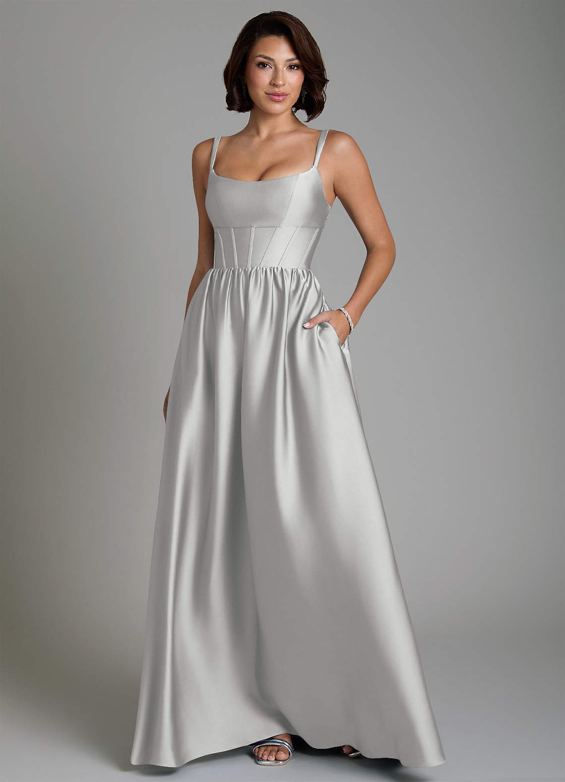 azazie silver bridesmaid dress Mona Size:34/32 Lets not forget about YGroup_KA6EJ2W3 Empire Waist Little Black
