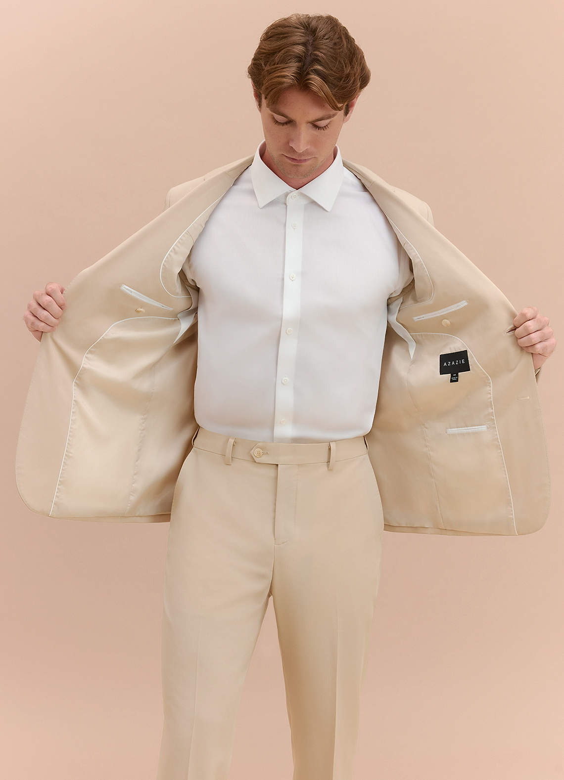 front William Tan Comfort Blend  Suit Jacket