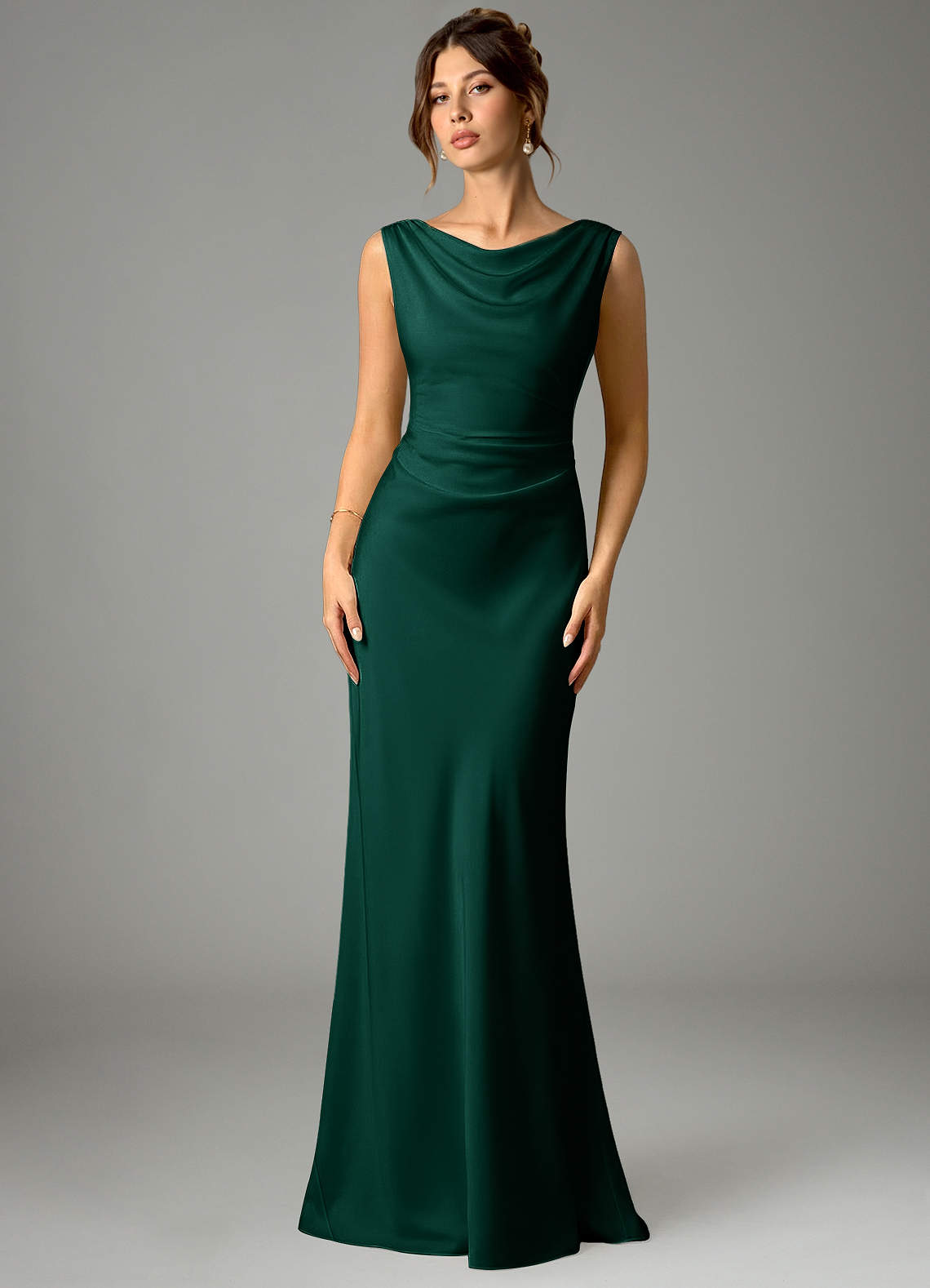 azazie pleated bridesmaid dress Azazie Leonis