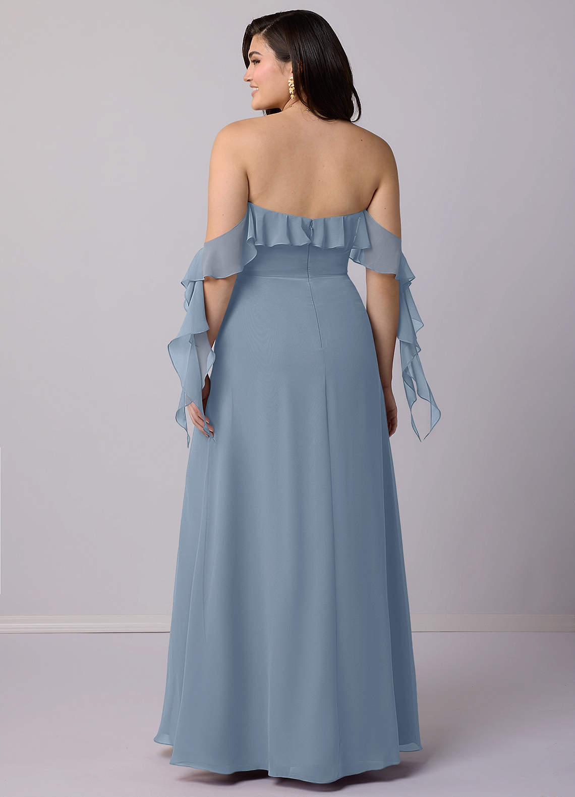 Barbie ♥ Azazie Bridesmaid Dresses A-Line Off the Shoulder Chiffon Floor-Length Dress image1