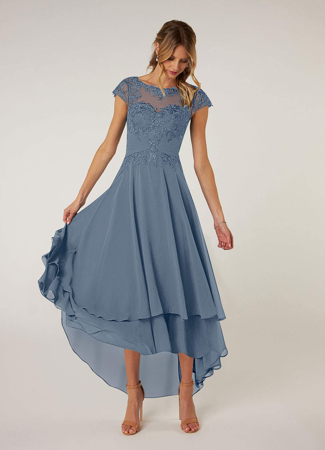 [MONOHA] / ☆ 25SS Lace slip dress / 2 COLORS Azazie Shonda Twilight Lace Chiffon Dress | Azazie
