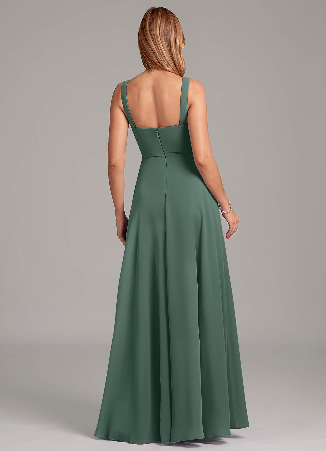 Azazie Shaude Klänningar att prova hemma Klä av A-Linje i Chiffong Plisserad Svart image1