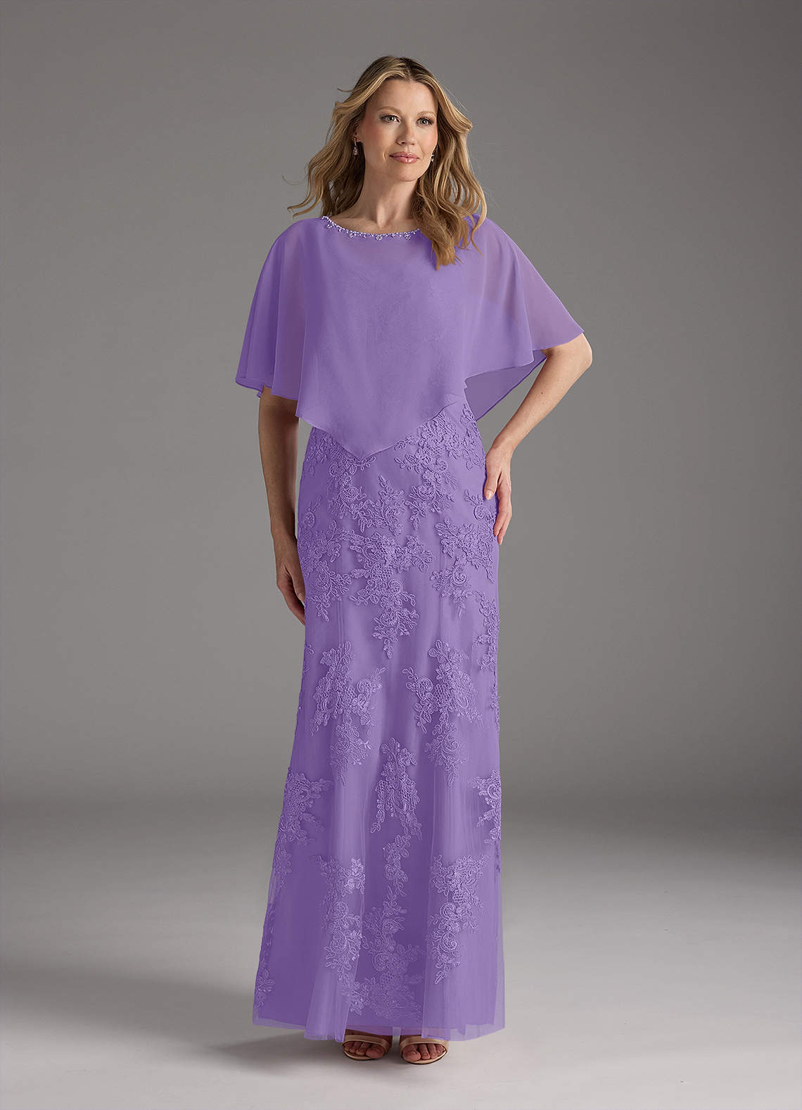 Azazie Whilhelmina vestidos de madre de la novia Vestido de Tahití de Gasa de Corte Sirena con Encaje image1