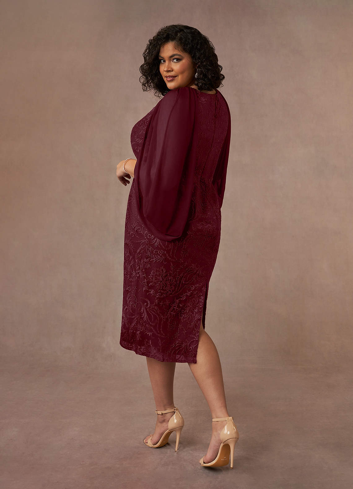 Azazie Mya Mother of the Bride Dresses Cabernet Sheath Scoop lace Lace Dress image7