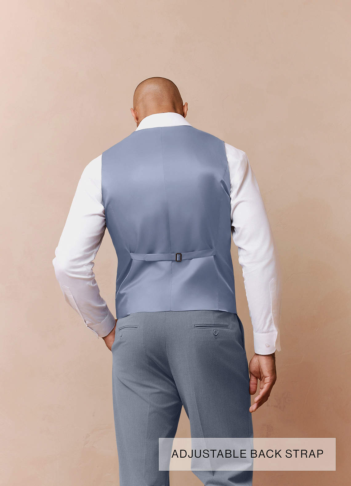 front Savile Light Blue Wool Blend Suit Vest