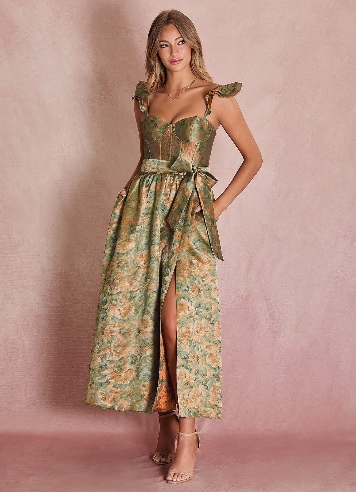 Abito Lungo Verde Acqua Vintage Celine image1