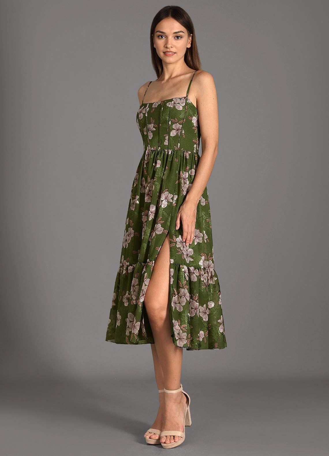 Maggie Midi Dress - Green