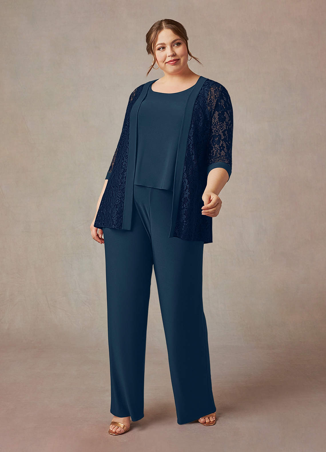 Azazie Mamrie Mother of the Bride Dresses Dark Navy Neptune Jumpsuit/Pantsuit Lace Dress image10