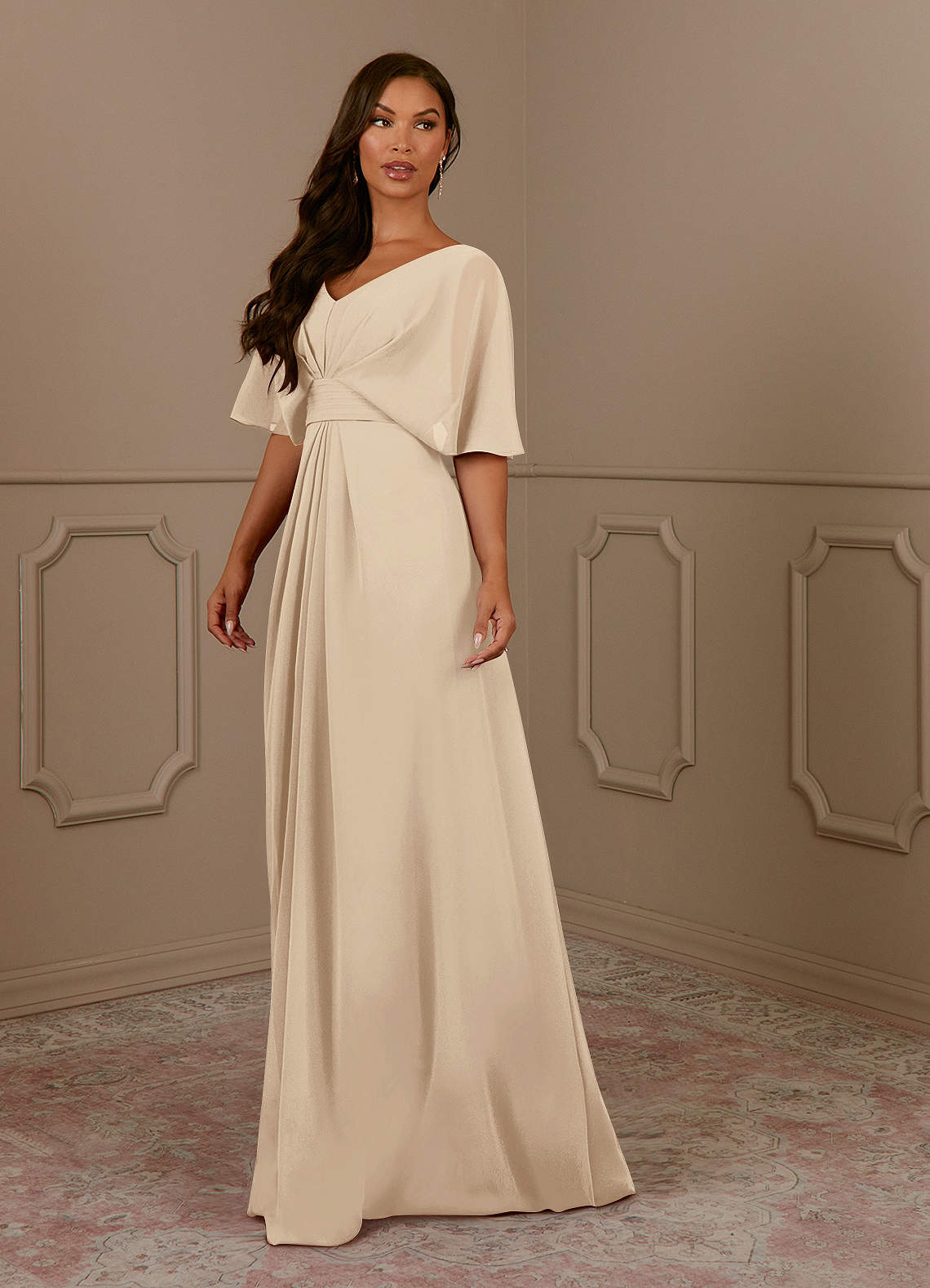 champagne mother of bride dress