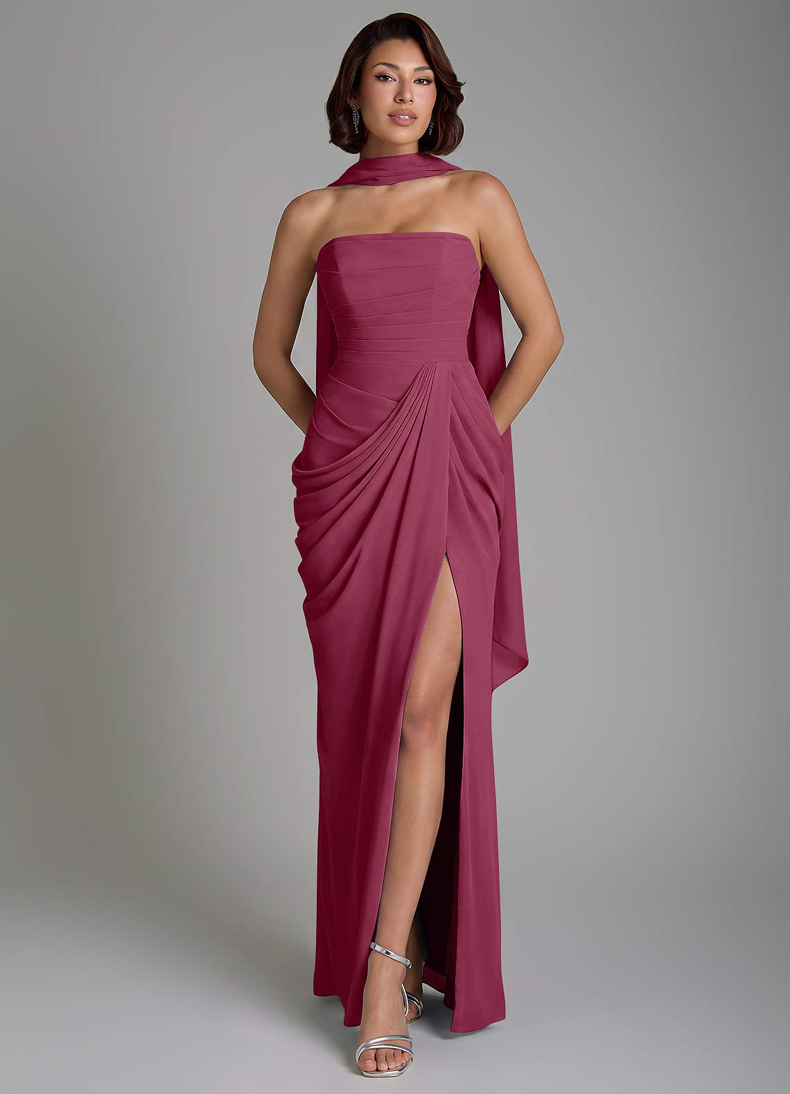 mulberry strapless corset dress Azazie Nyra Item:Cake Décor Large | Topperr 6