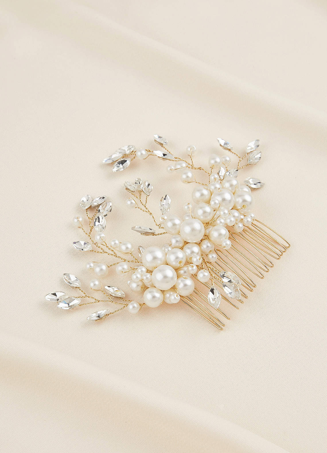 front Bridal Pearl Hair Comb