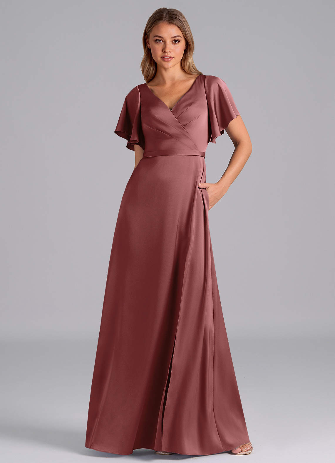 amethyst formal dress Rina Di Montella RD3254 - Long Dupioni Mermaid Dress - Beaded, Floral Appliques, Sweetheart Bodice, Midrise Back, Sweep Train 12 / Magenta