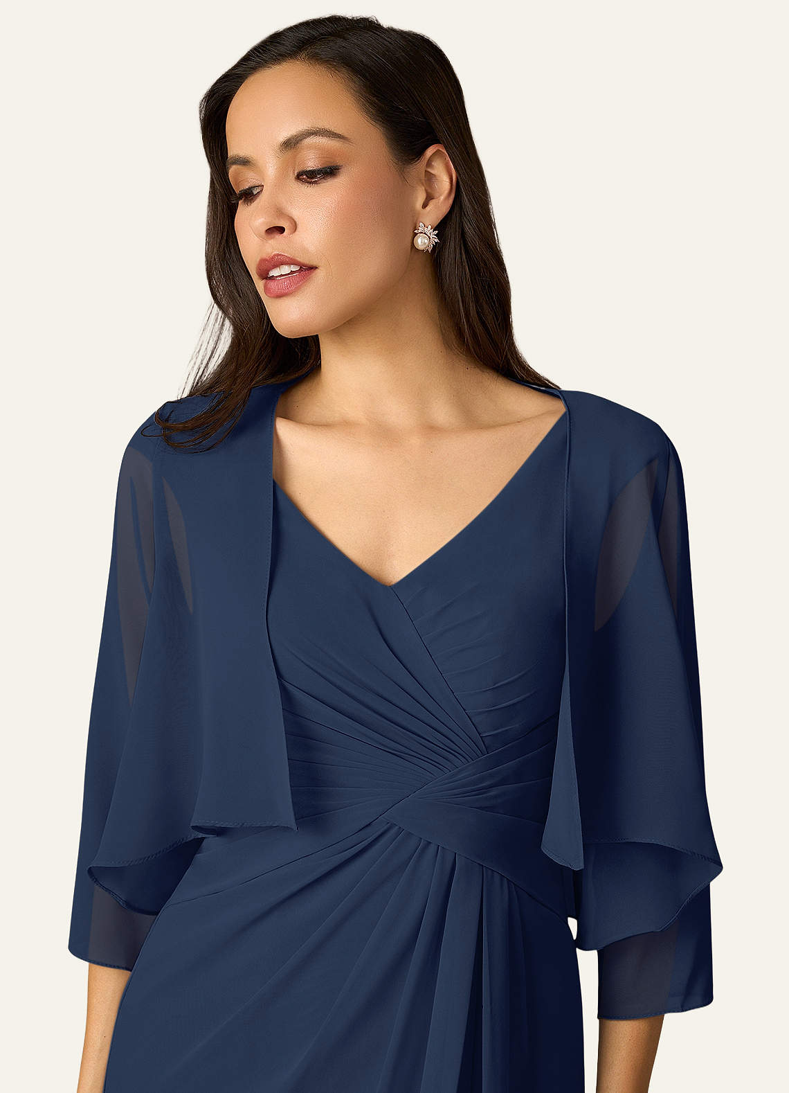 front Azazie Coprispalle In Chiffon Fisher In Colore Abbinato