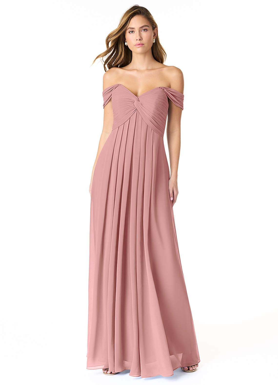 Azazie Kaitlynn Ready to Ship Dusty Rose Chiffon Bridesmaid