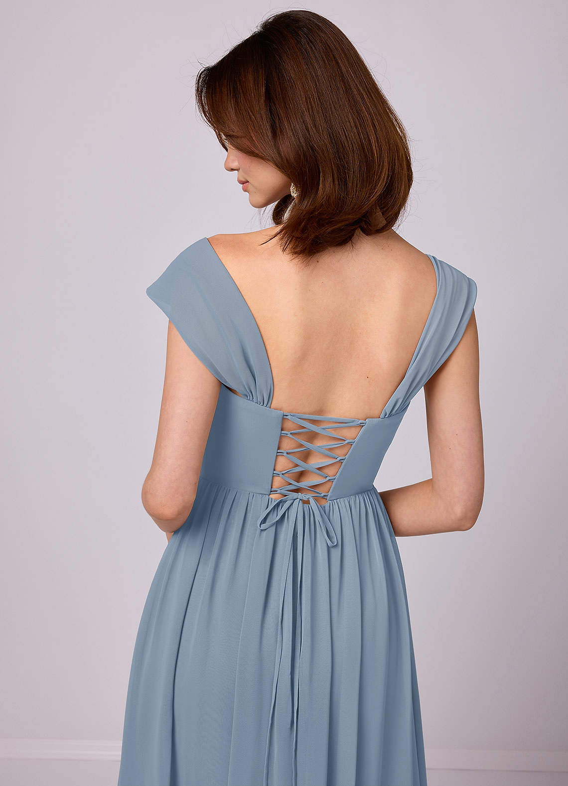 Barbie ♥ Azazie Bridesmaid Dresses A-Line Corset Chiffon Floor-Length Dress image6