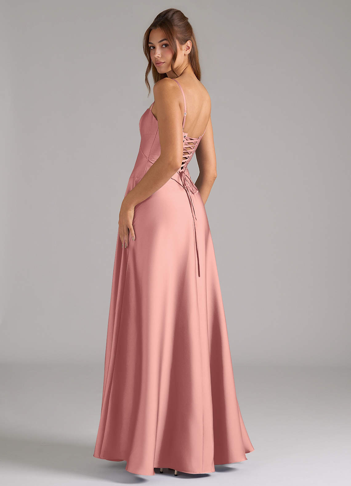 Azazie A-Line Sweetheart Floor-Length Stretch Satin Bridesmaid Dresses - Rosette