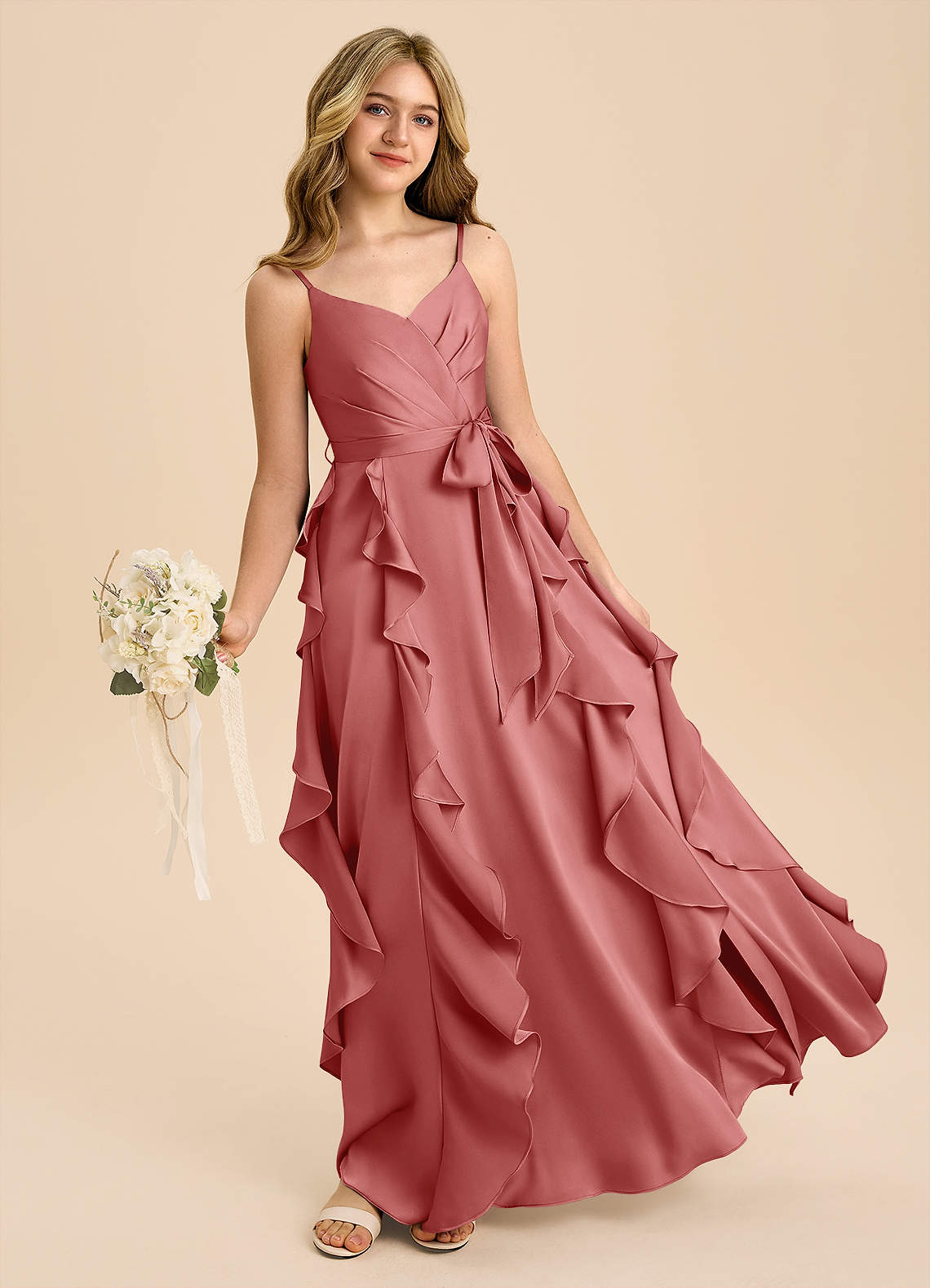 pink rose dresses juniors Azazie Peyton Junior