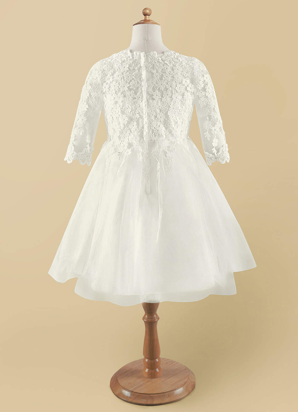 Azazie lindsay Flower Girl Dresses Ball-Gown Lace Tulle Knee-Length Dress image1