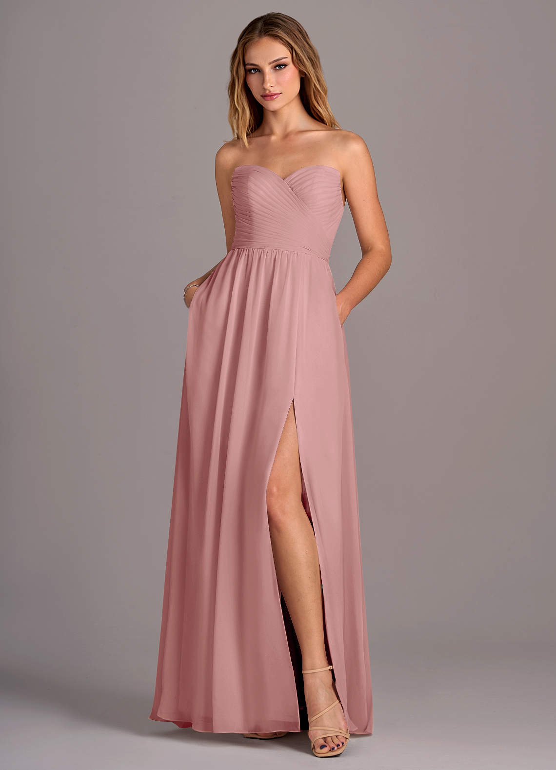 Azazie Joni Dusty Rose Bridesmaid Dresses | Azazie