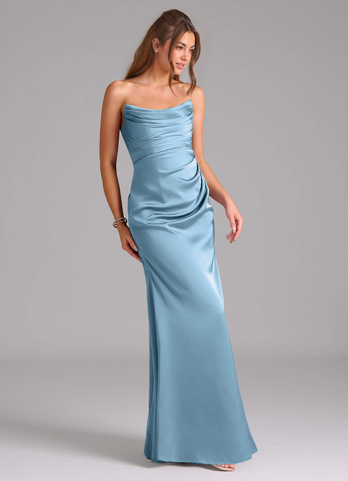 lucille formal satin mermaid dress Azazie Lucille
