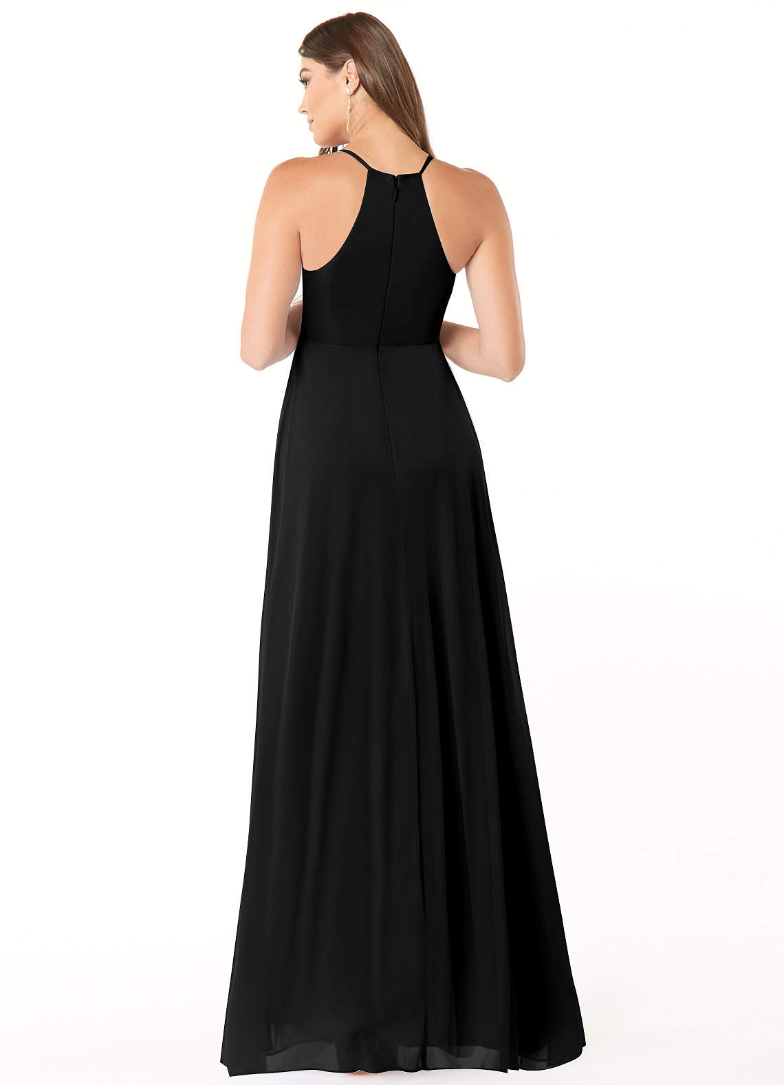 Azazie Annabelle Vestidos de dama de honra para maternidade Vestir Linha A Plissado Comprimento do chão Malha image1