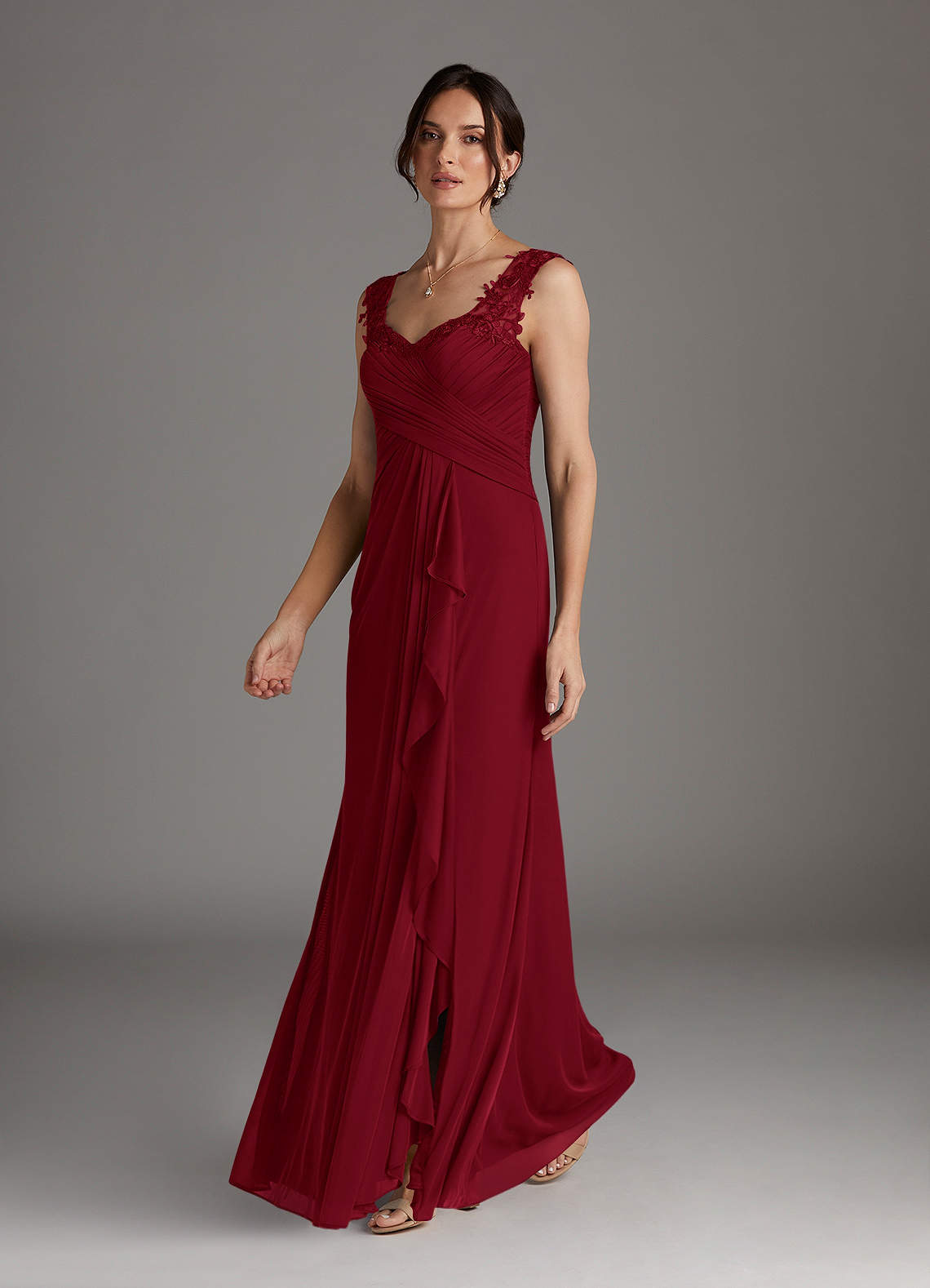 princess polly baby blue dress Azazie Edelin Burgundy A-Line Sweetheart Neckline Pleated Mesh Dress