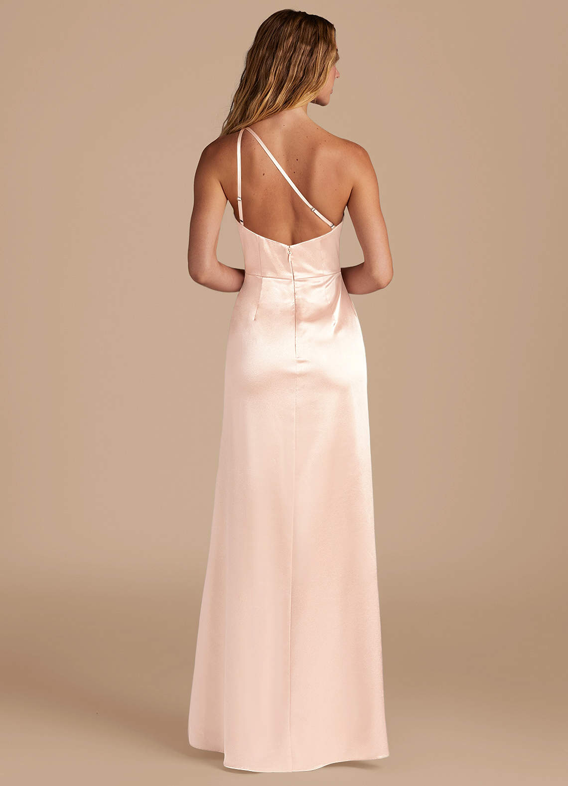 Azazie Mika Rose Gold Metallic Satin Bridesmaid Dresses | Azazie DE