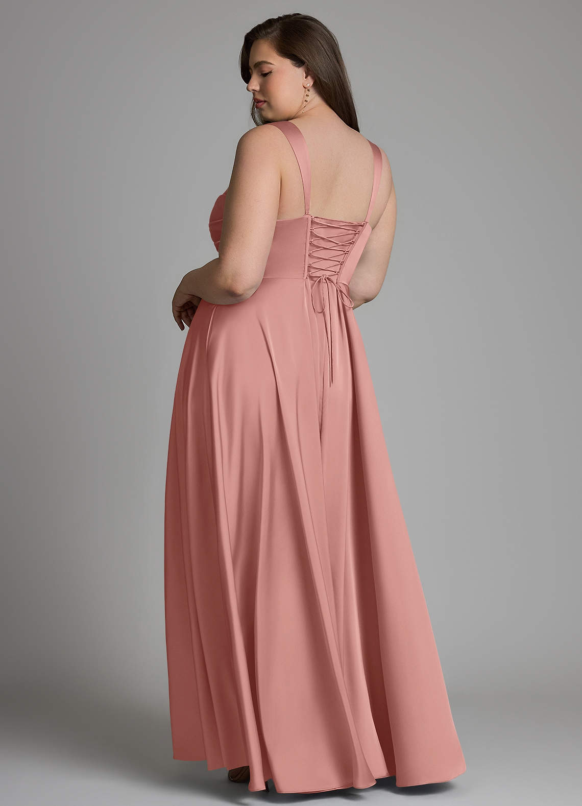 Azazie Azaria Rosette Stretch Satin Bridesmaid Dresses | Azazie